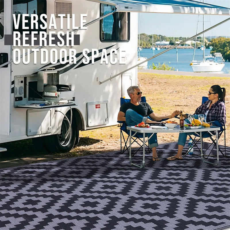 Axyaa Outdoor Straw Patio Rug - Waterproof and Durable for Camping and Picnics