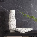 Axyaa Irregular Ceramic Vase for Modern Home Decor & Floral Arrangements