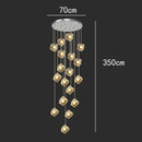Axyaa Modern LED Ring Stairs Pendant Light Chandeliers for Living and Dining Room