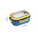 Axyaa 2-Layer Bento Lunch Box with Spoon & Fork, Leakproof Microwavable Food Container