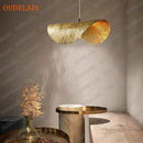 Axya Lotus Leaf Copper Chandelier - Vintage Pendant Light for Home Dining and Kitchen Island