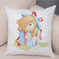 Axyaa Christmas Cartoon Animal Cushion Cover - Santa Claus Pillowcase