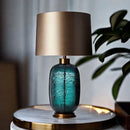 Axyaa Blue Glass Floor Lamp | American Style LED Light for Living Room