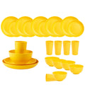 Axyaa 24-Piece Orange Wheat Cutlery & Dinnerware Set for Unbreakable Dining Experience