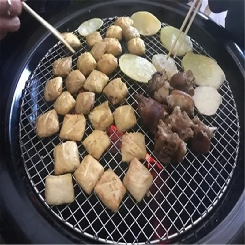 Axya Stainless Steel Round BBQ Grill Net Meshes Rack Grid Grate Outdoor Mesh Wire Net