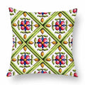 Axyaa Green Leaf Moroccan Flowers Cushion Cover 45X45cm