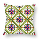 Axyaa Green Leaf Moroccan Flowers Cushion Cover 45X45cm