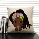 Axyaa Cute Cartoon Girl Pillow Case Africa Baby Cushion Cover Home Decor Linen Pillowcase