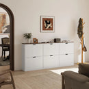 Axyaa Shoe Storage Cabinet with 6 Adjustable Drawers, Handleless Design - White