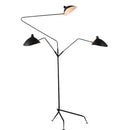 Serge Mouille Black Tripod Floor Lamp with Adjustable Stand by Axyaa