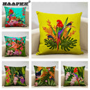 Axyaa African Parrot Flamingo Cushion Set for Home Decor & Comfort