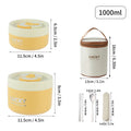 Axyaa Insulated Stainless Steel Bento Lunch Box with Tableware, Microwave Safe