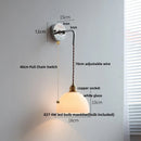 Axyaa Glass LED Wall Light: Modern Nordic Design, Pull Chain Switch, Adjustable Wire