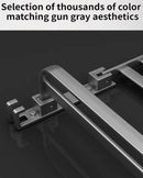 Axyaa Grey/Black Aluminum Towel Rack - Wall-Mounted Bathroom Storage