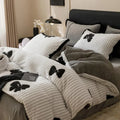 Axyaa Leopard Print Thickened Fleece Jacquard 4-Piece Bed Set