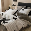 Axyaa Leopard Print Thickened Fleece Jacquard 4-Piece Bed Set