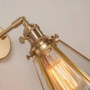 Axyaa Brass Glass LED Wall Light - Vintage Bathroom Vanity Lamp