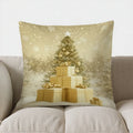Axyaa Christmas Tree & Gifts Pillow Cover for Sofa, Bedroom & Car