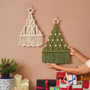 Axyaa Boho Christmas Macrame Wall Art Tree Decor - Holiday Xmas Hanging