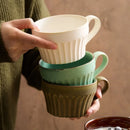 Axyaa Coarse Pottery Ceramic Coffee Mug, 350ML Teacup for Breakfast, Latte & Office.