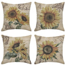 Axyaa Sunflower & Butterfly Vintage Cushion Covers for Sofas, Bedrooms, Cars & Pillows