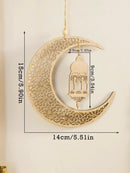 Axyaa Ramadan Wooden Moon & Star Ornaments, Eid Decor, Lantern Wall Decor, Gift