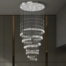 Axyaa Luxury Chrome Crystal Chandelier for High Ceilings & Living Room