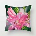 Axyaa Pink Floral Polyester Throw Pillow Cover 45X45cm