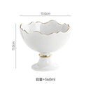 Axyaa High-Footed Golden Trim Dessert Bowl for Ice Cream and Macarons