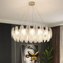 Axya Feather Glass Gold Pendant Light for Home Decor and Lighting