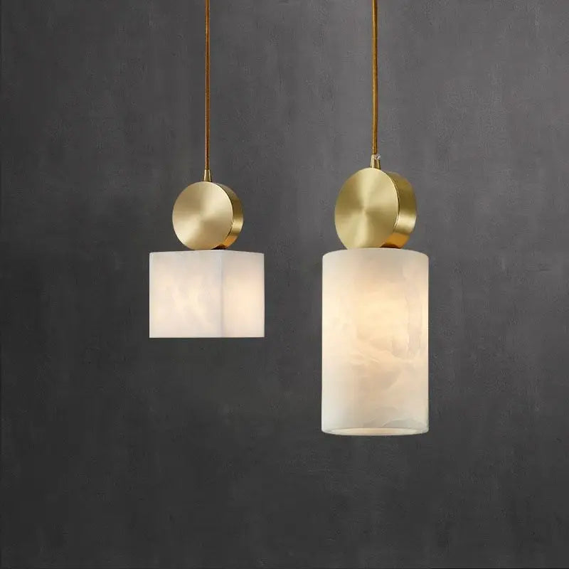 Axya Nordic Marble & Copper Pendant Lights - LED Hanging Lamp for Indoor Lighting