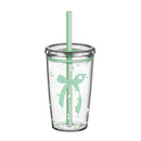Axyaa Tritan Tumbler Cup with Straw & Lid Transparent Plastic for Cold Beverages