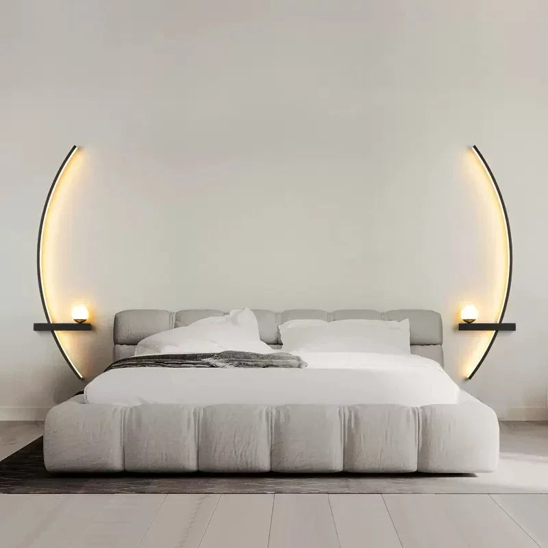 Axyaa Black Gold LED Wall Sconce for Bedroom Study Indoor Lighting