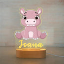 Axyaa Acrylic USB NightLight with Custom Name, Animal Design for Kids' Bedroom Décor