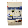 Axyaa Navy Blue Stripe Closet Door Organizer