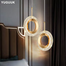Axyaa Nordic Ring LED Pendant Lights Modern Hanging Lamp for Bedroom and Living Room