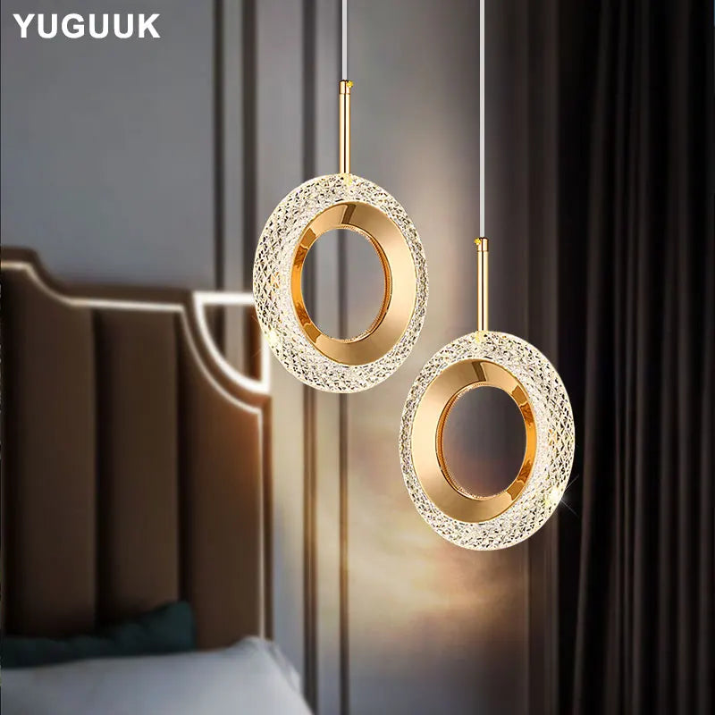 Axyaa Nordic Ring LED Pendant Lights Modern Hanging Lamp for Bedroom and Living Room