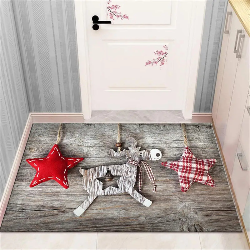 Axyaa Christmas & New Year Home Decor Door Mat - Anti-Slip Floor Rug