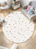 Axyaa Polka Dot Round Carpet - Ultra Soft Nursery Area Rug, 120cm Diameter