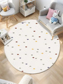Axyaa Polka Dot Round Carpet - Ultra Soft Nursery Area Rug, 120cm Diameter