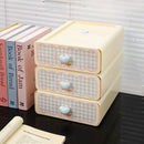 Axyaa Kawaii Cream Stationery Storage Box Organizer - Large Capacity Drawer-style Storage Rack