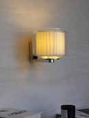 Axyaa Modern Glass Fabric Wall Lamp for Stylish Living Room and Hotel Headboard Decor
