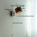 Axyaa Vintage Copper LED Wall Sconce with Pull Chain Switch