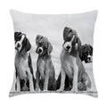 Axyaa Cute Pet Puppies Black and White Art Peach Skin Pillowcase