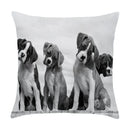 Axyaa Cute Pet Puppies Black and White Art Peach Skin Pillowcase