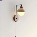 Axyaa Yellow Travertine Stone LED Wall Sconce White Glass Bathroom Light