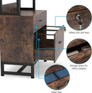 Axyaa Vertical File Cabinet with Lock & Bookshelf | Modern Filing Cabinet & Printer Stand