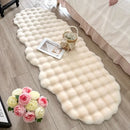 Axyaa Oval Plush Rabbit Fur Mat for Children's Bedside Rug & Living Room Decor