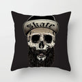 Axyaa Black Grey Skull Face Pillowcase for Halloween Living Room Decor
