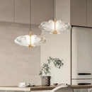 Axyaa Petal Glass Crystal Chandelier: Minimalist Modern Design for Bar Counter Luminous Lighting